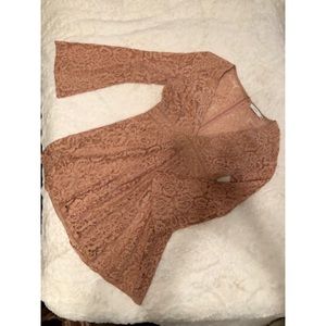 Blush low cut lace dress